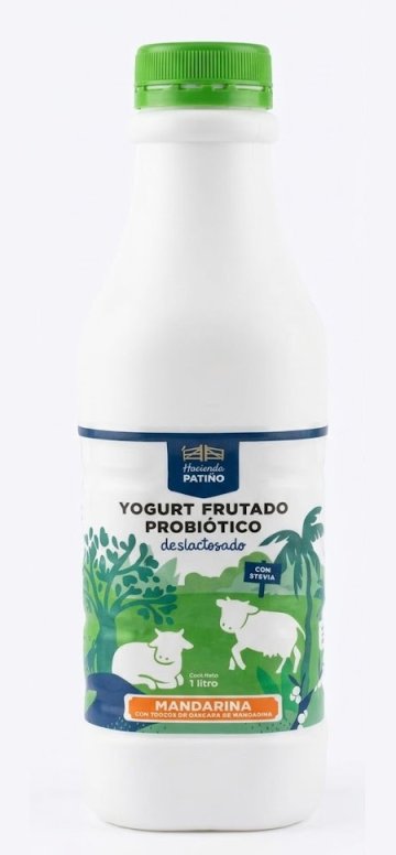 Yogurt Probiótico Deslactosado Mandarina (stevia) 1 litro