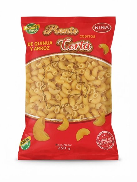Fideos coditos de Quinua y Arroz 250gr