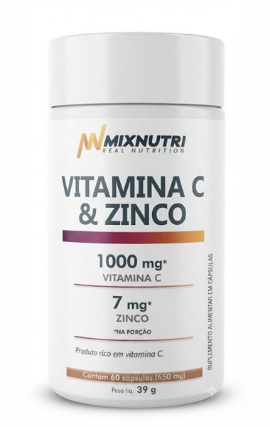 Vitamina C y Zinco 1000mg MixNutri